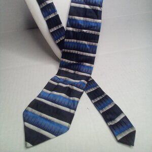 Covington Tie Necktie Silk Blue Black Silver